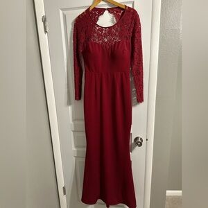 Lulus Bridesmaid Dress, Large, Wine Red Color